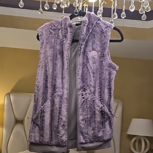 The North Face Purple Faux Fur Vest - Picture 1 of 16